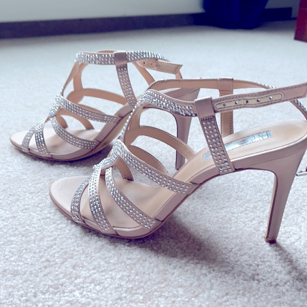 INC Champagne Bedazzled Heels Size 8